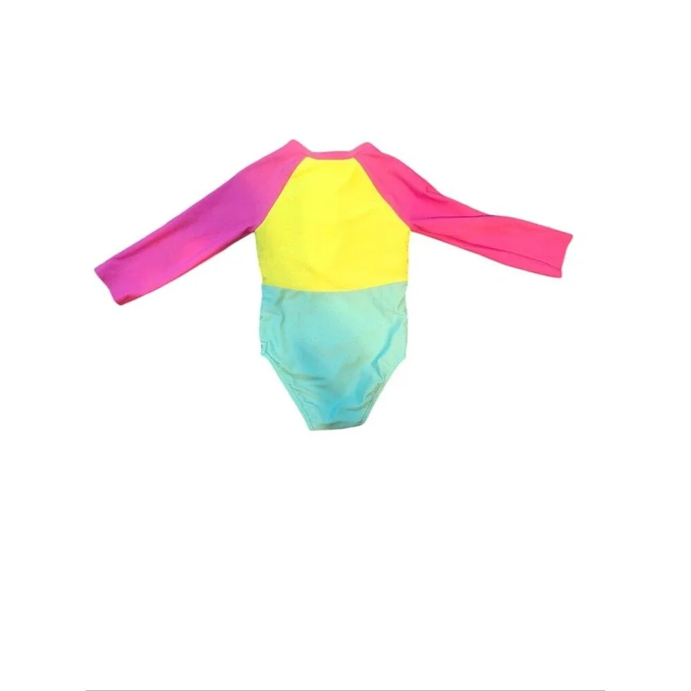 Cat & Jack Color Block Long Sleeve Toddler Swimsuit Size 2T